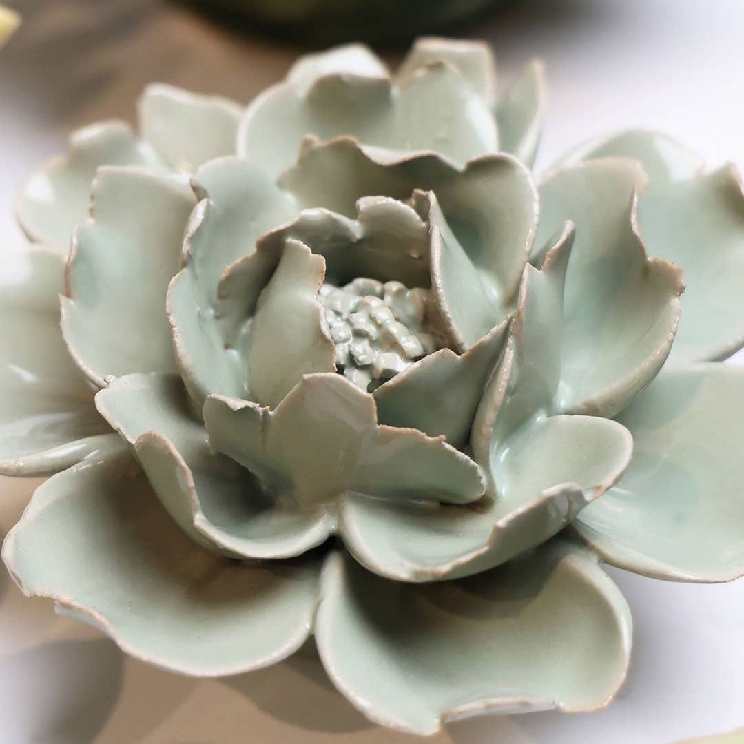 Keramikblomst - Pistachio Green Rose (EG09)