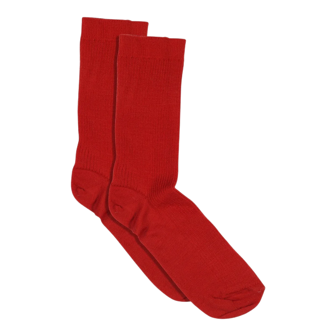 Røde rib strikket strømper i merinould fra mpdenmark
