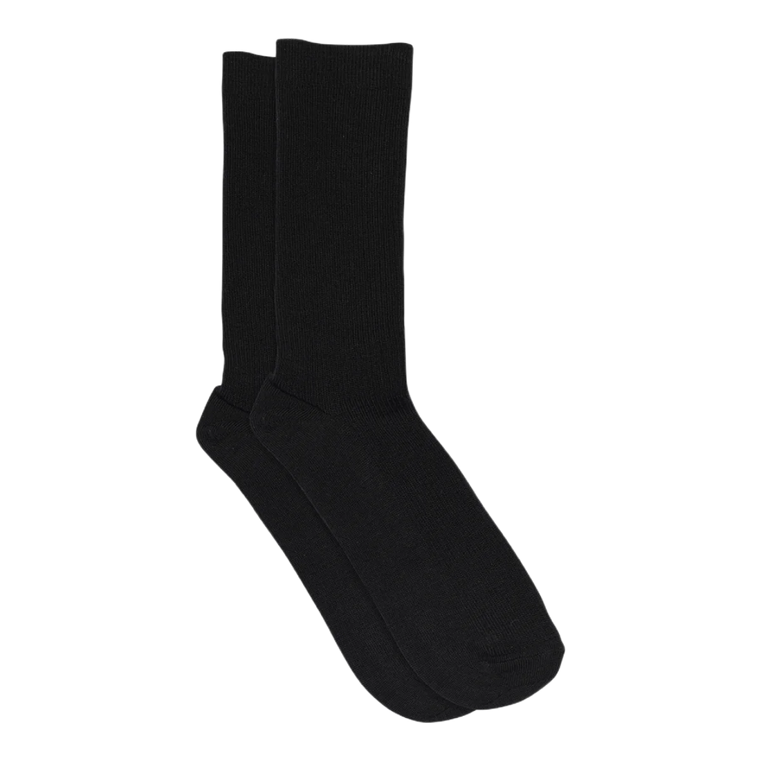 Sorte rib strikket strømper i merinould fra mpdenmark