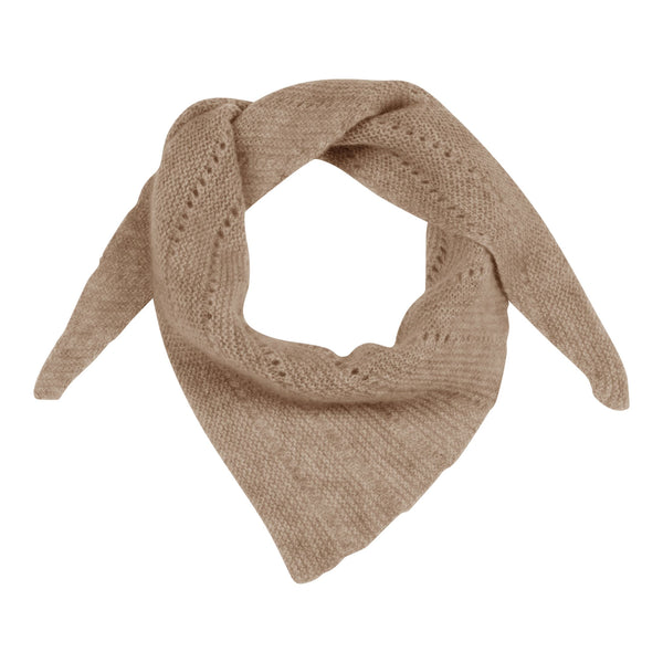 Dette lille tørklæde med hulmønster bliver med sikkerhed dit foretrukne tørklæde på de kolde dage. Dette er i farven 'shitake', som er en beige farve