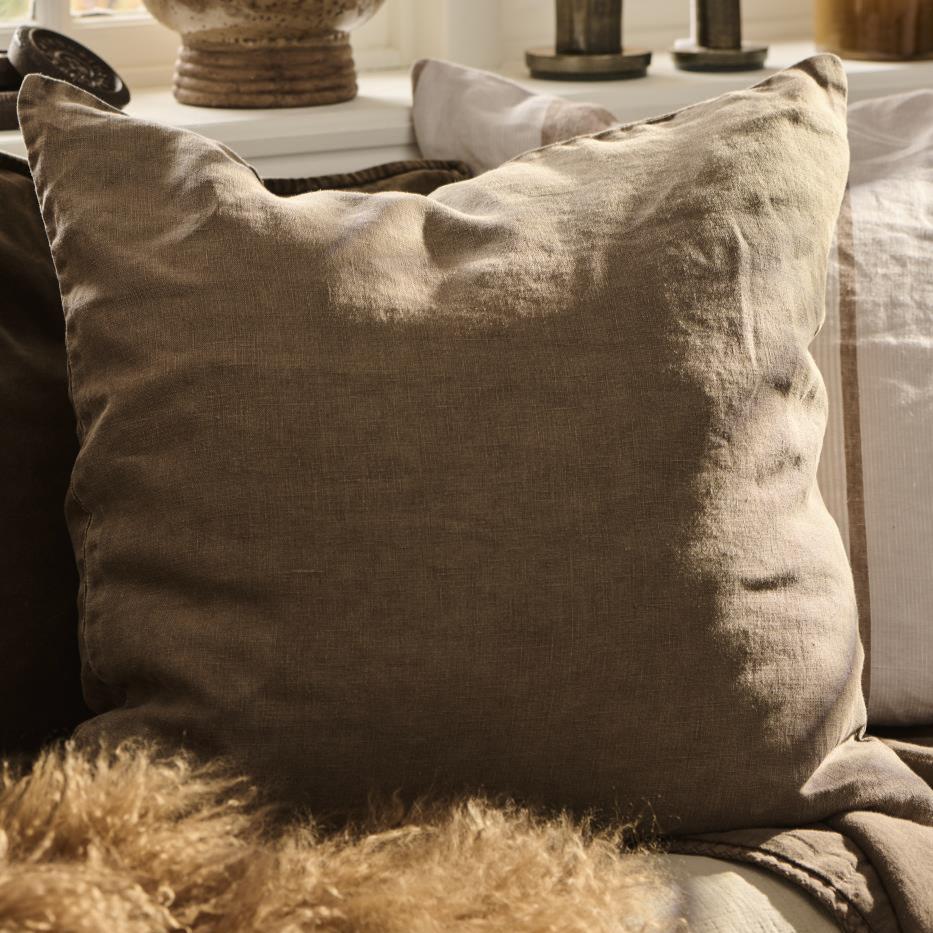 Hør Pude - Chocolate (89)