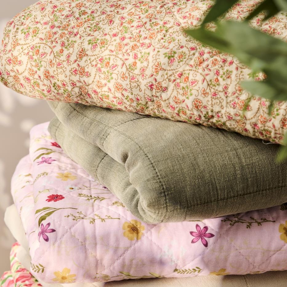 Quilt Tæppe - Bomuld - Eucalyptus Green (93)