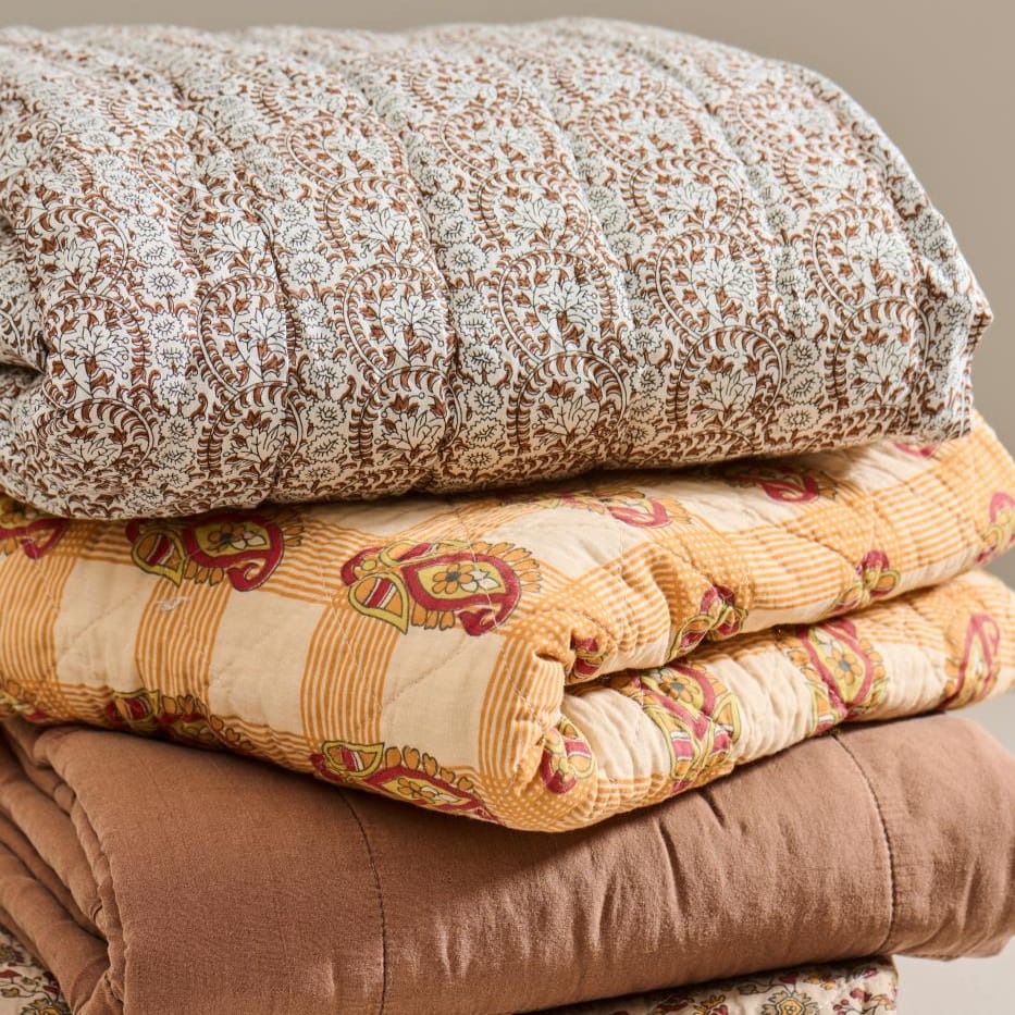 Quilt Tæppe - Bomuld - Camel (94)
