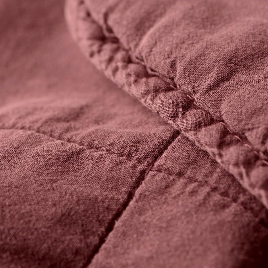 Quilt Tæppe - Bomuld - Dusty Plum (63)