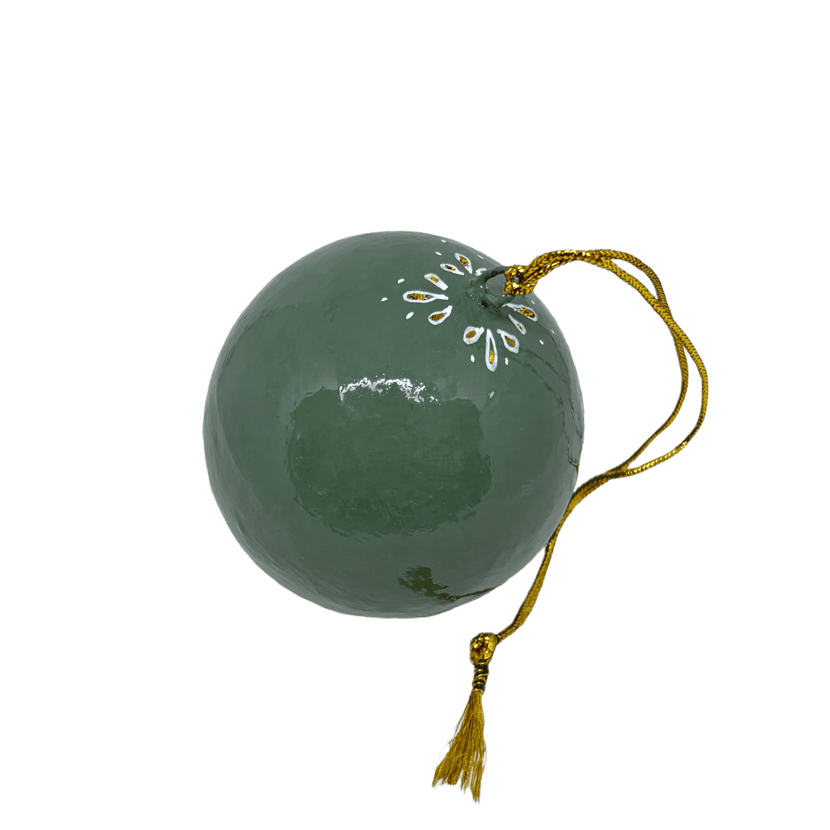 En lysegrøn julekugle fra Balsalen