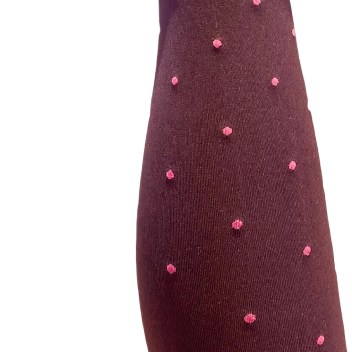 Agnes Strømpebukser - Aubergine w. pink dots