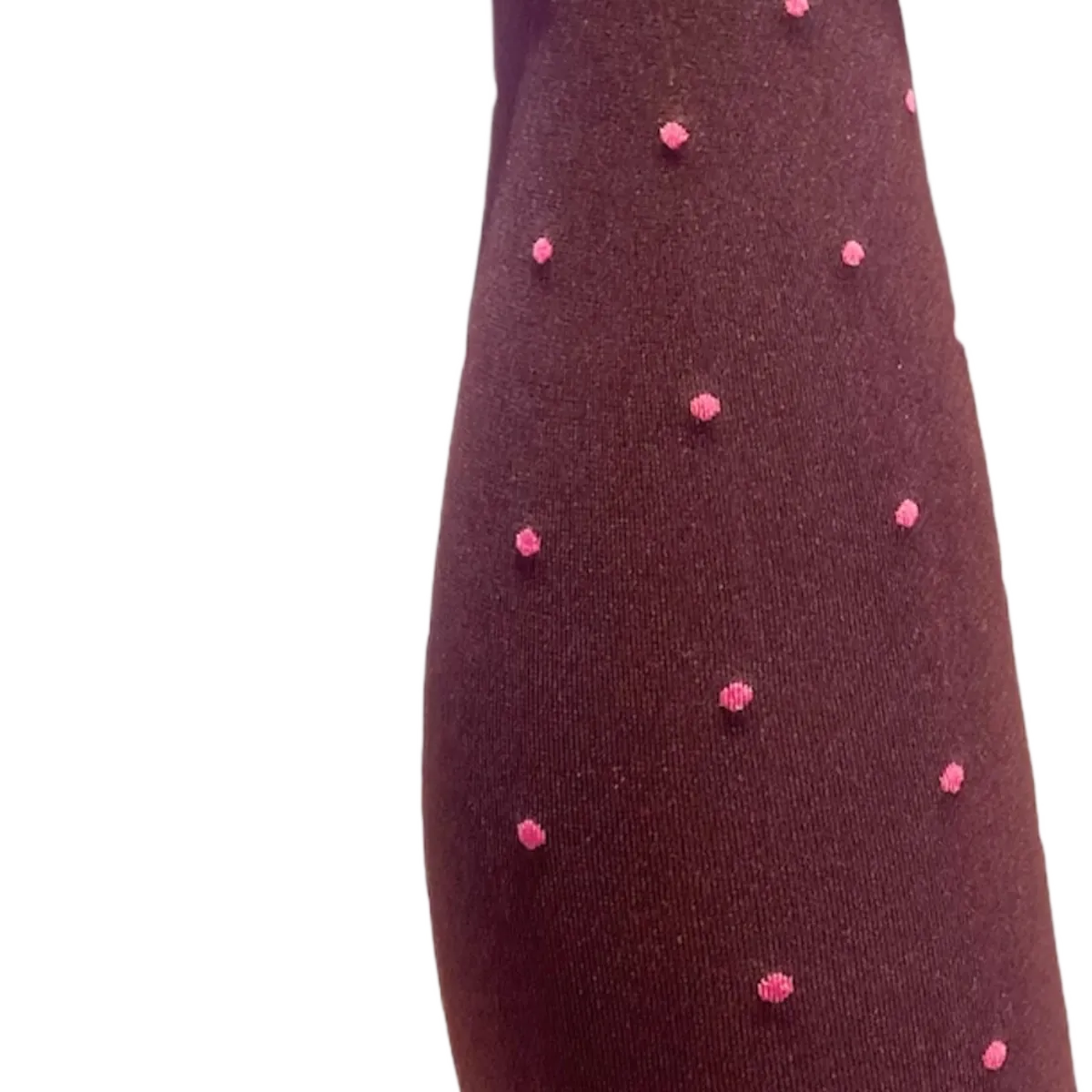 Agnes Strømpebukser - Aubergine w. pink dots