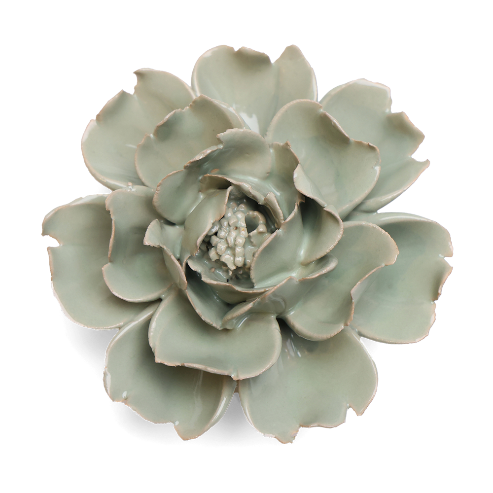 Keramikblomst - Pistachio Green Rose (EG09)
