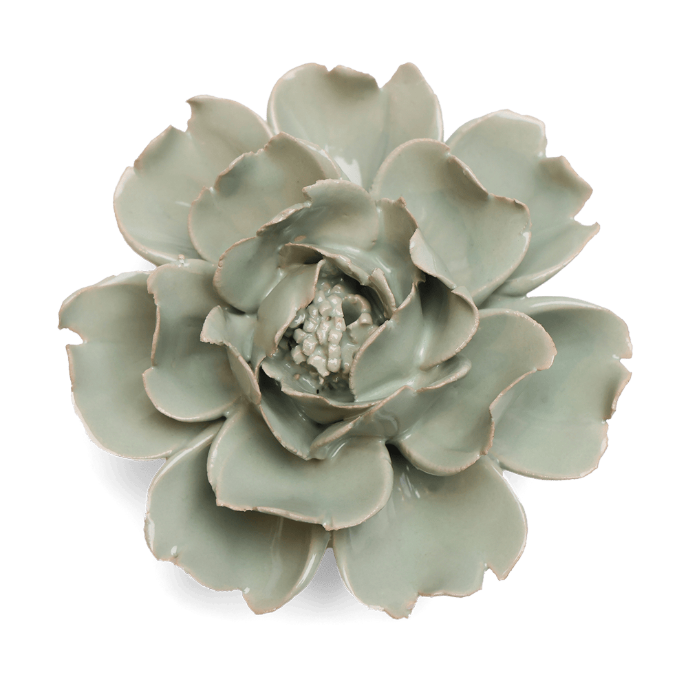 Keramikblomst - Pistachio Green Rose (EG09)