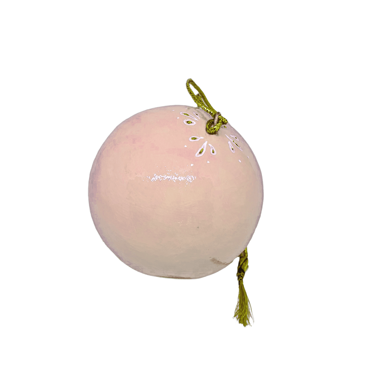En lys rosa julekugle i ensfarvet fra Balsalen