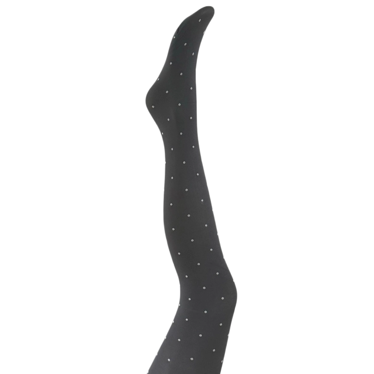 Agnes Strømpebukser - Dark grey w. off white dot