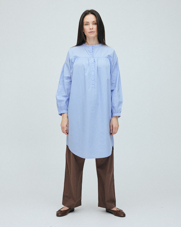 Paris Skjortekjole - Øko Bomuld - Baby Lavender Stripe