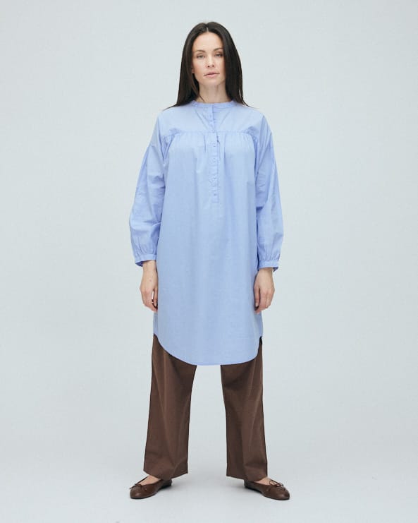 Paris Skjortekjole - Øko Bomuld - Baby Lavender Stripe