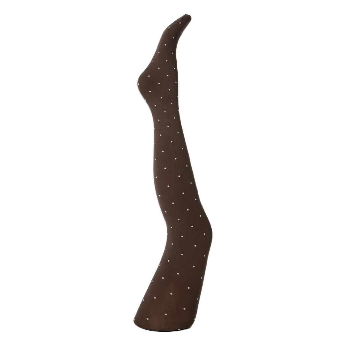 Agnes Strømpebukser - Dark brown w. off white dots