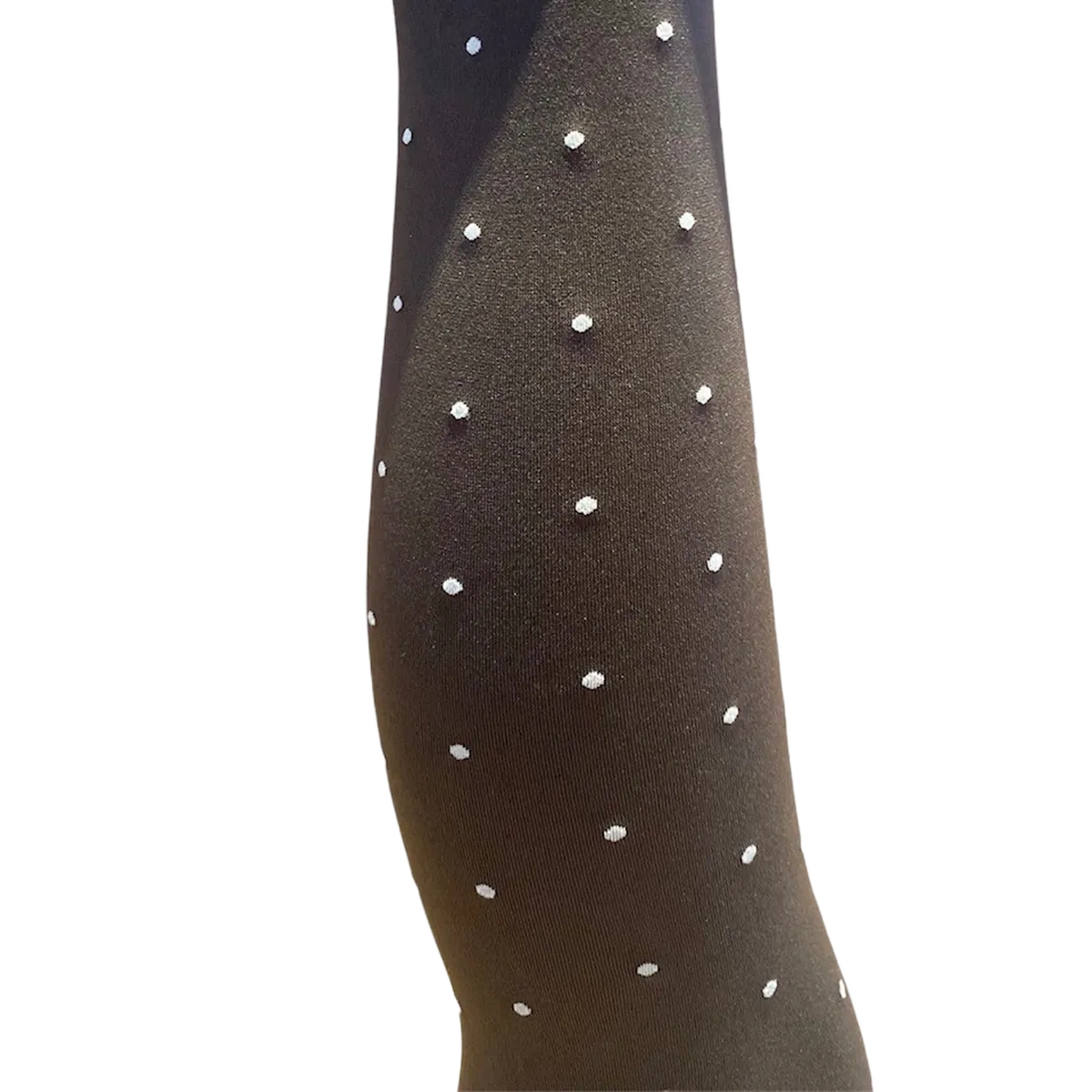 Agnes Strømpebukser - Dark brown w. off white dots