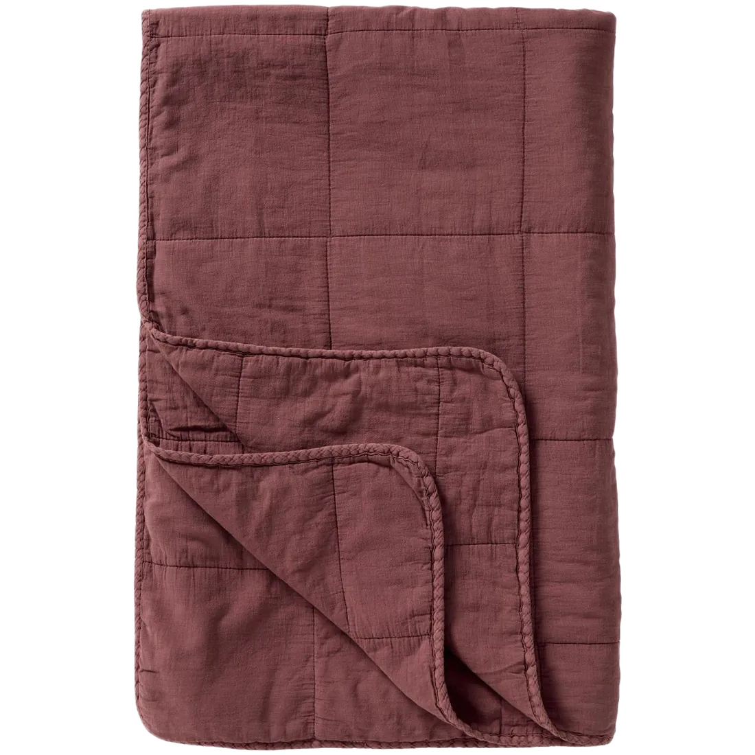 Quilt Tæppe - Bomuld - Dusty Plum (63)