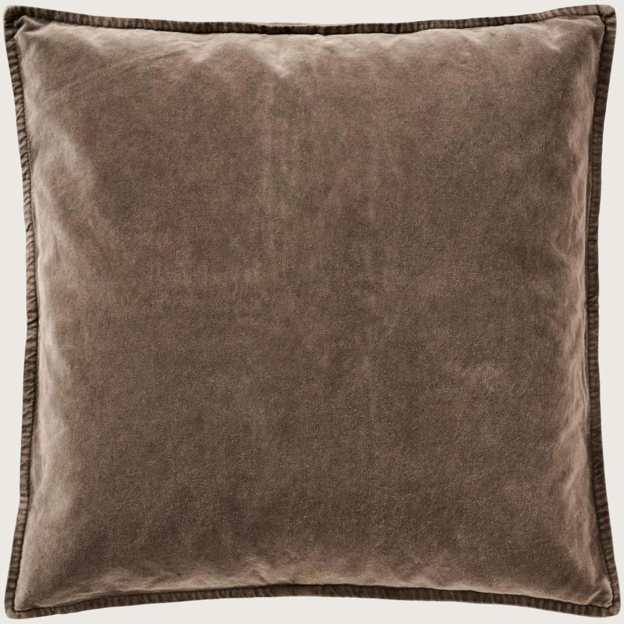 Velour pude 50x50 cm fra Ib Laursen i grå farven Soil