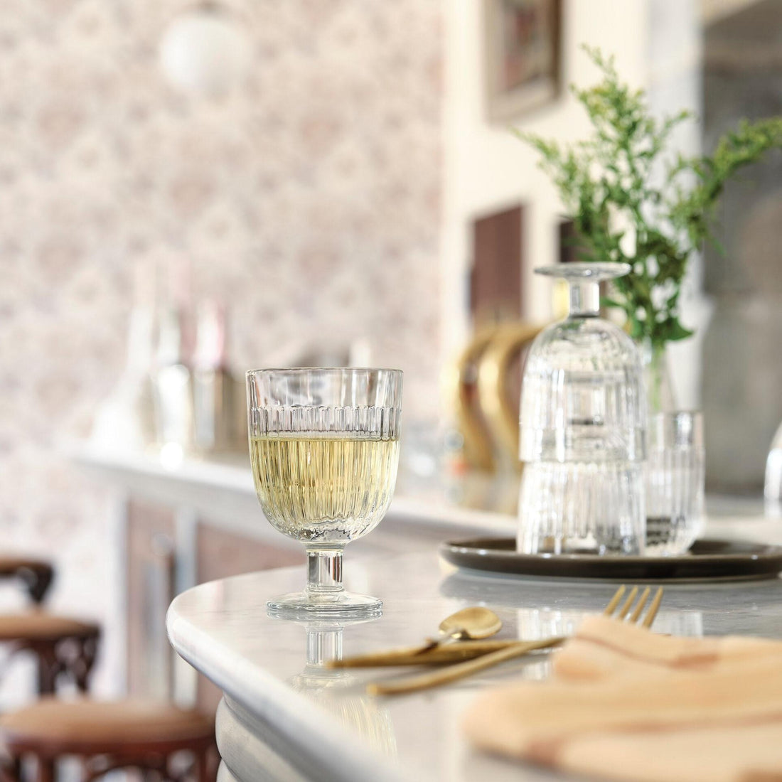 Franske vinglas med riller