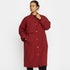 Rød/bordeaux trenchcoat vinterjakke fra Selfhood