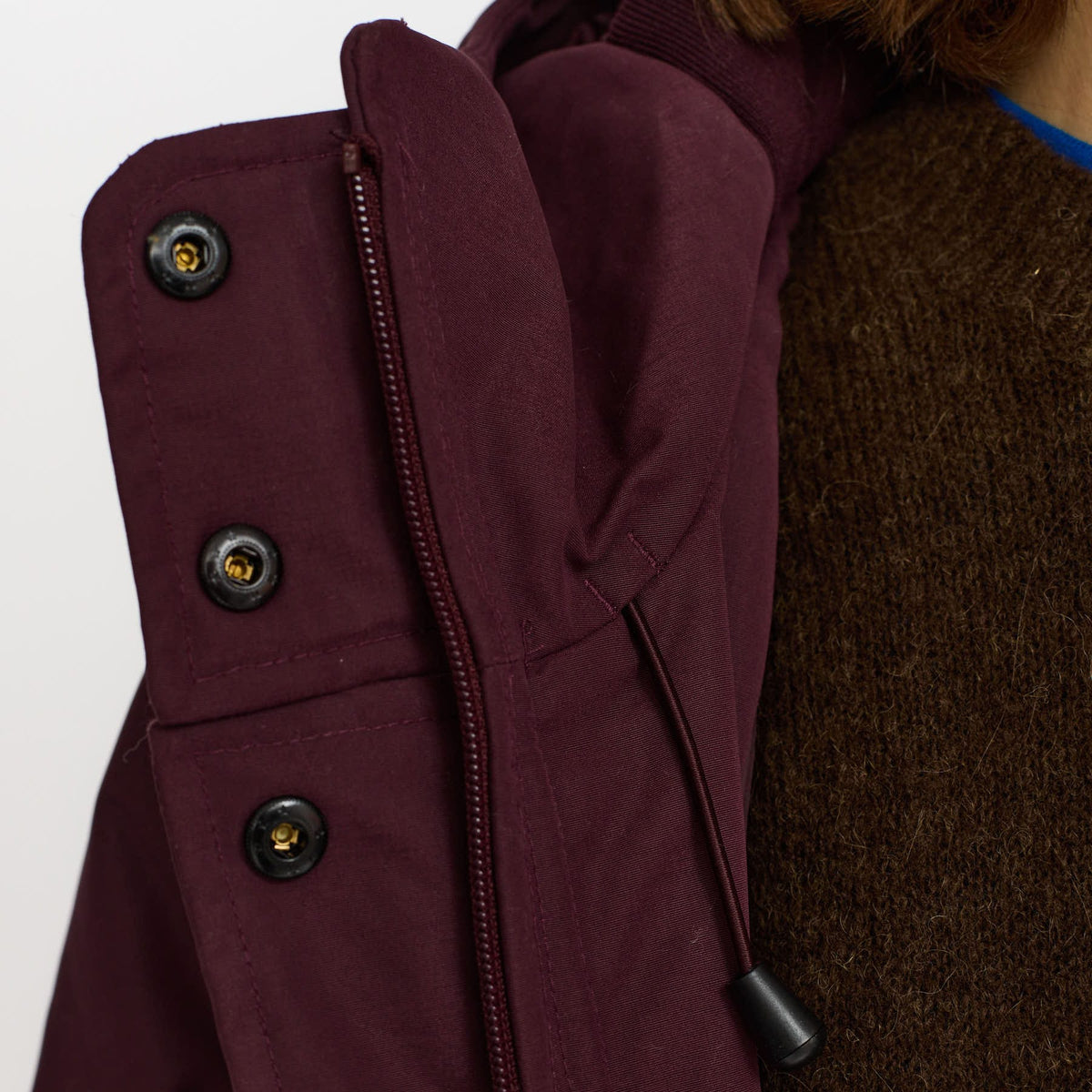 Lang Hooded Parka, Jakke - Burgundy