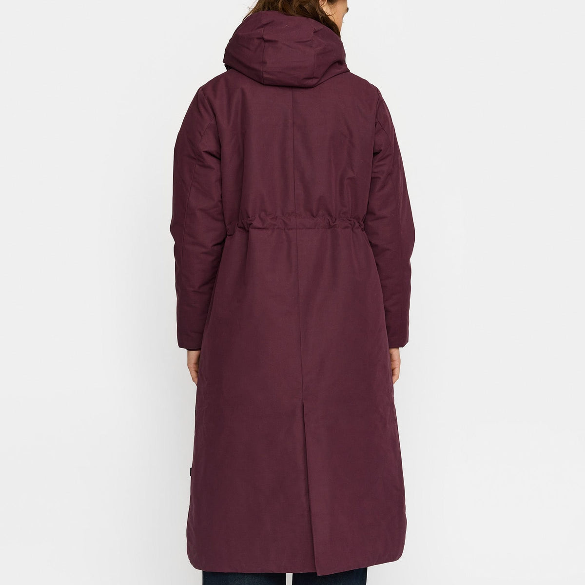 Lang Hooded Parka, Jakke - Burgundy