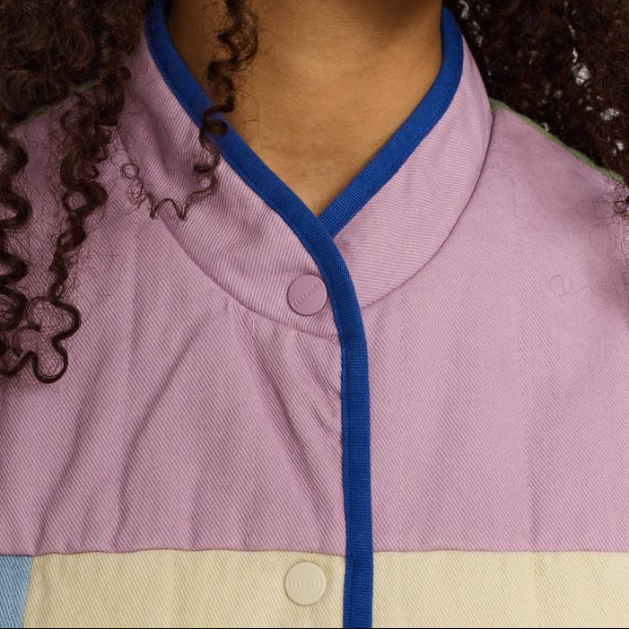 Quiltet Patchwork Vest - Bomuld - Light Purple