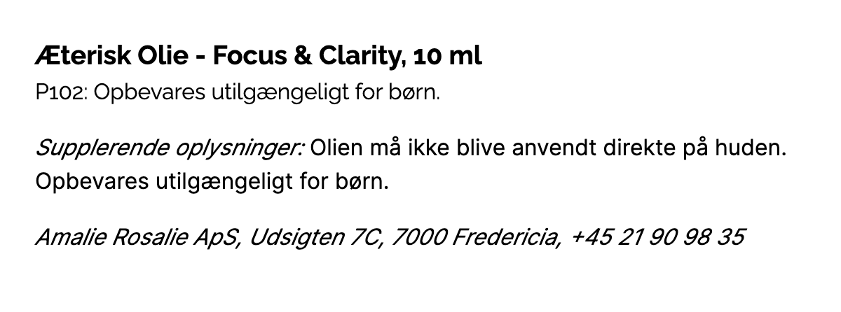 Æterisk Olie - Focus & Clarity