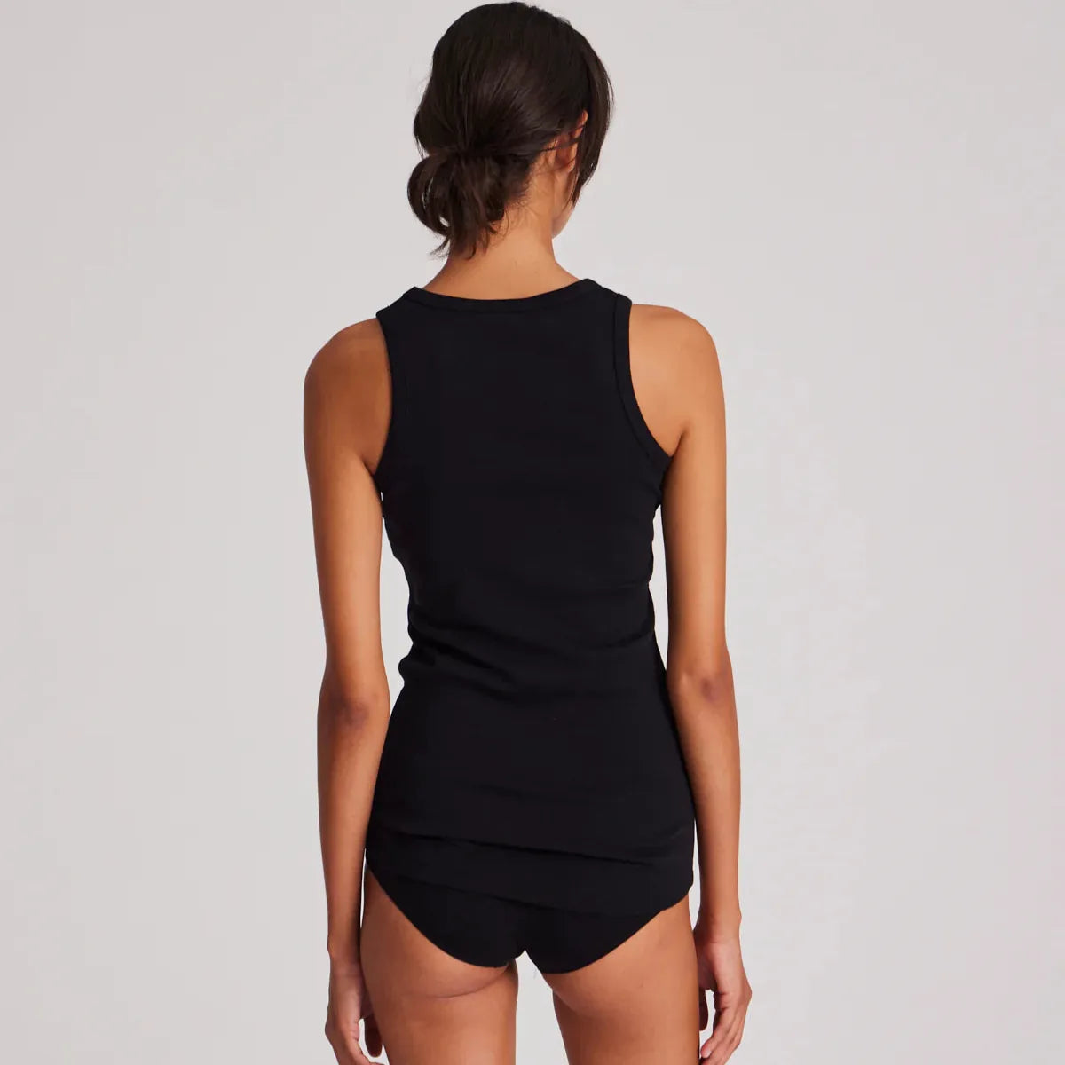 Alberte 1x1 Rib Top - Øko Bomuld - Black