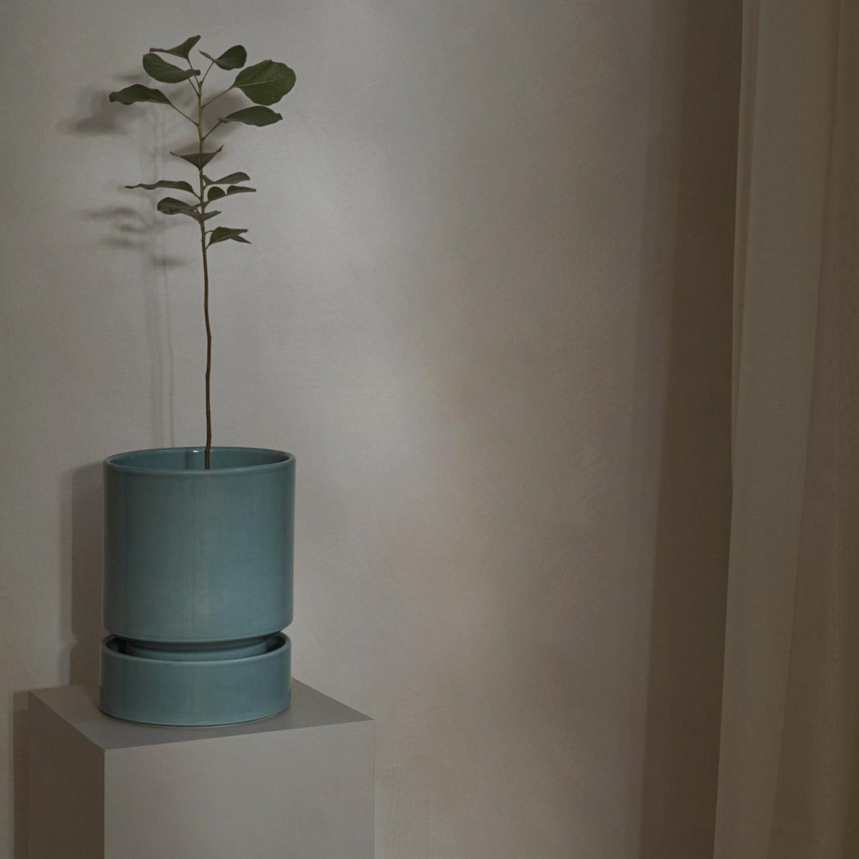 Lyseblå glaseret Hof potte fra Bergs Potter