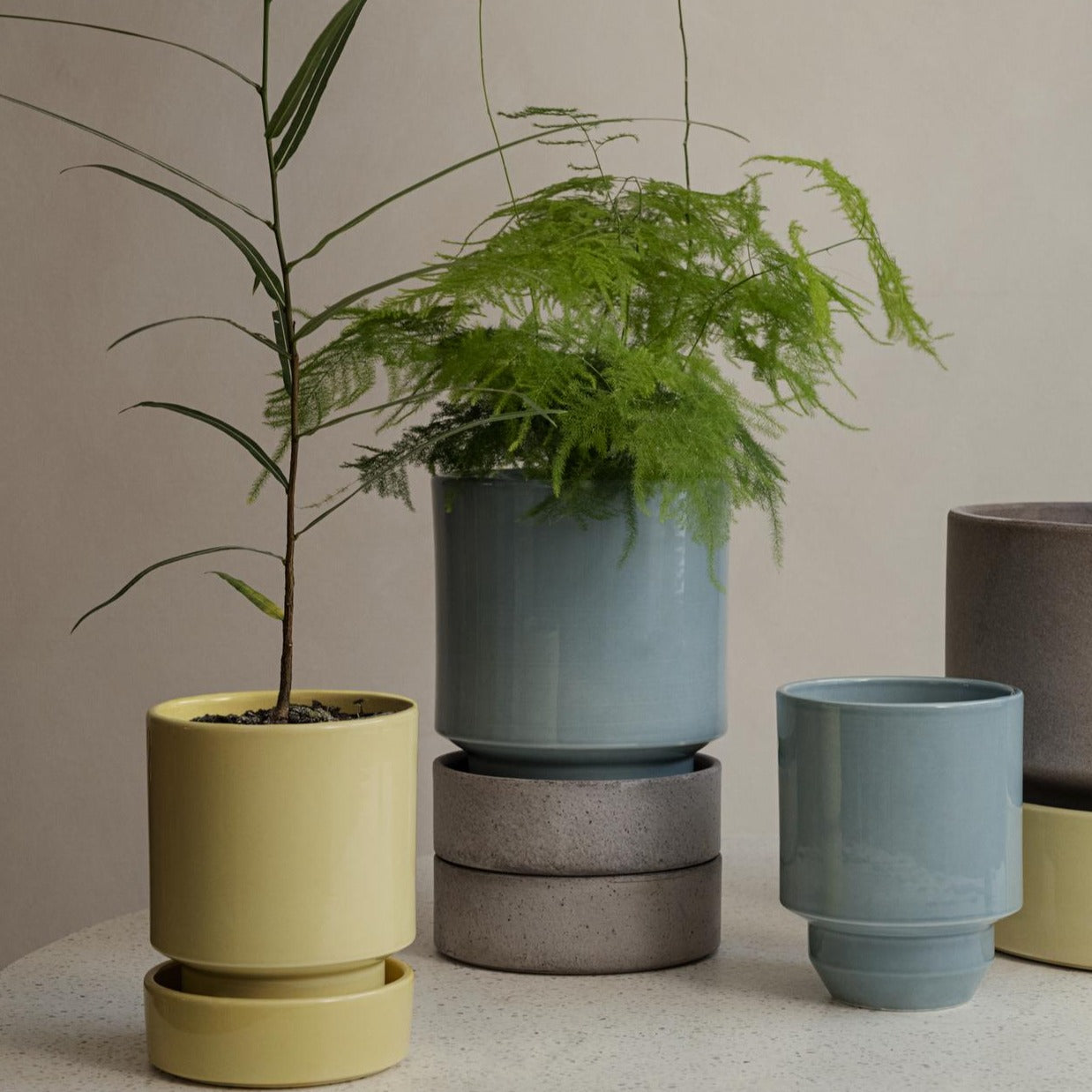 Lyseblå glaseret Hof potte fra Bergs Potter
