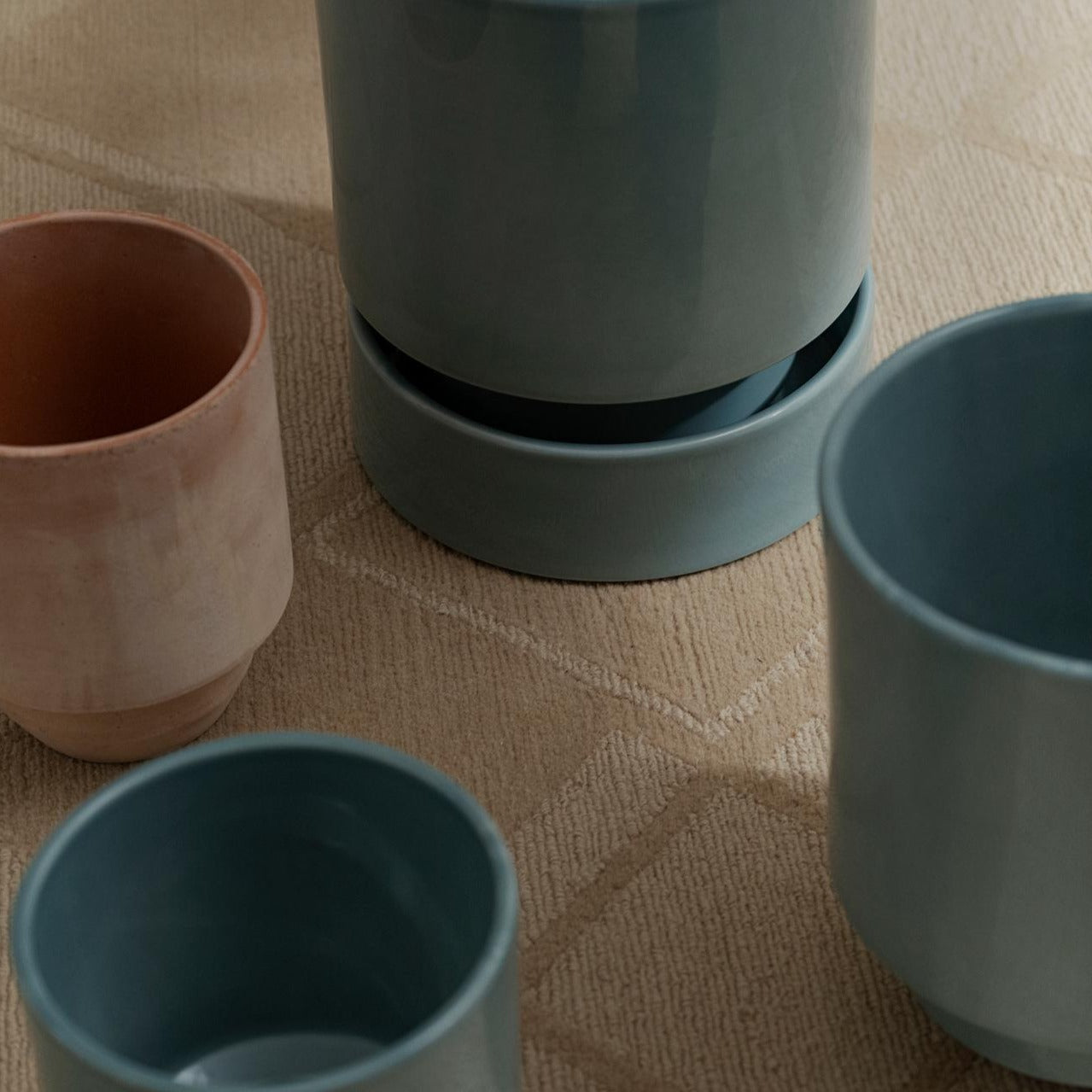 Lyseblå glaseret Hof potte fra Bergs Potter