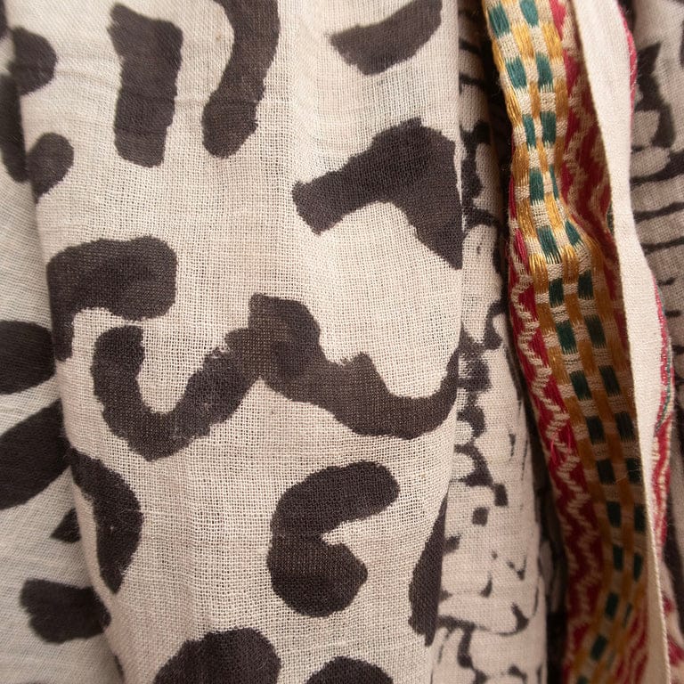 Bagru Tørklæde - Bomuld - Black Leo
