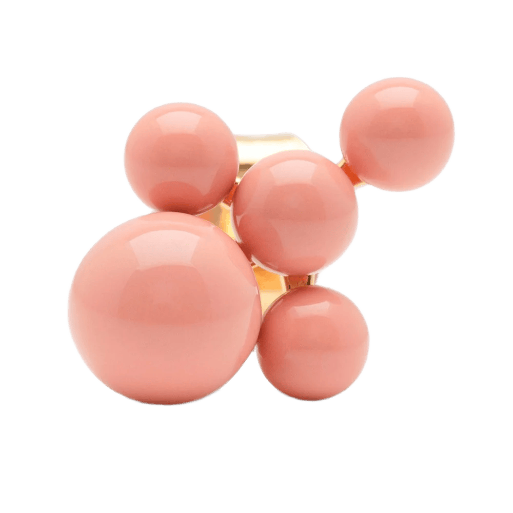 LULU Copenhagen ørering i pink nuancer med guldbelagt base og skulpturelt udtryk