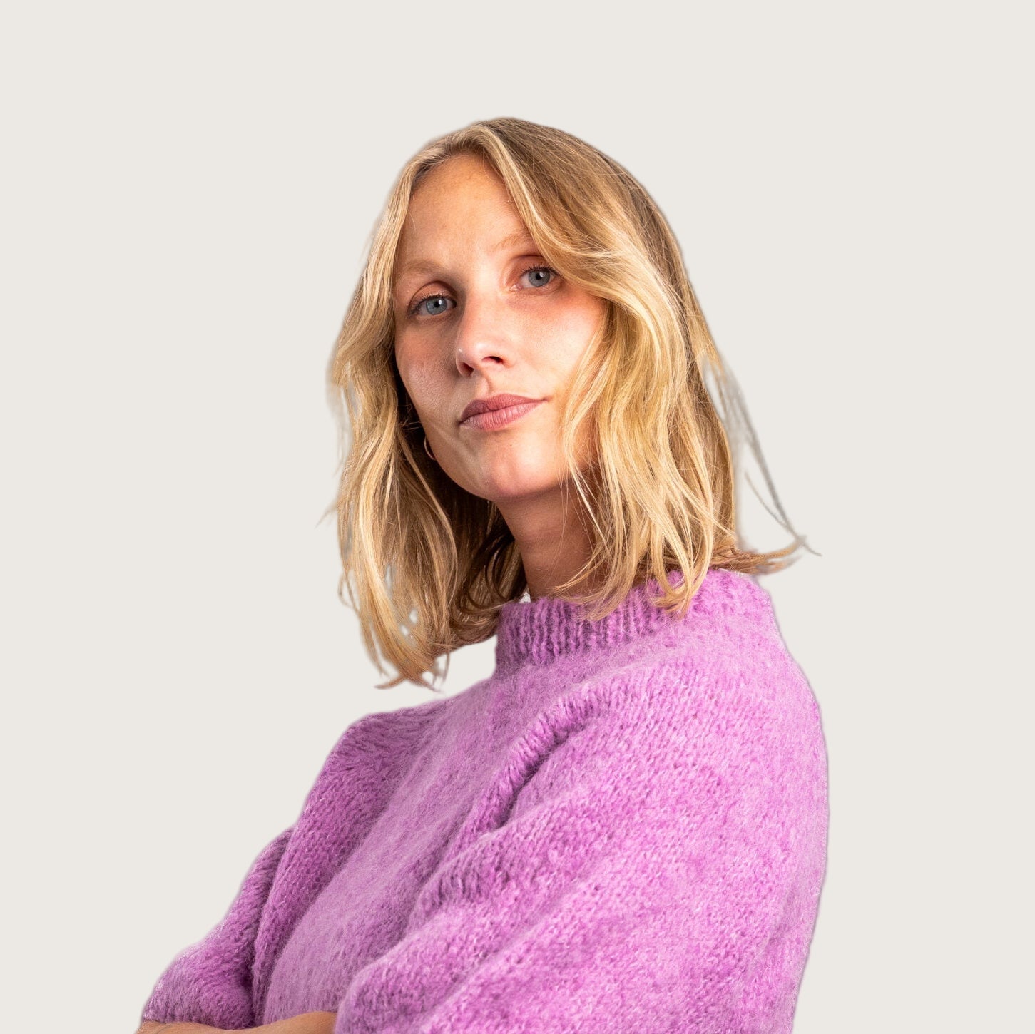 Coffee Beanies alpaka striktrøje i lyserød dejlig tyk og lækker blød