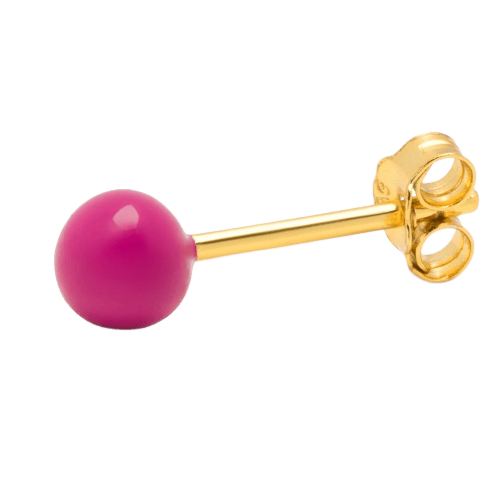 Color ball fra LULU Cph er en ørestik med en enkelt kugle på - denne er i en kraftig pink