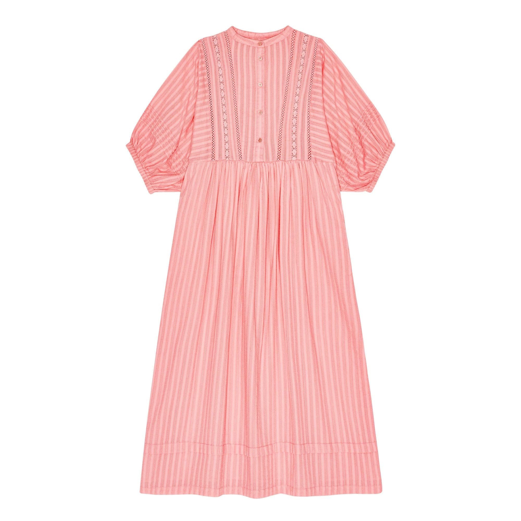 Laura S/S Kjole - Øko Bomuld - Flamingo