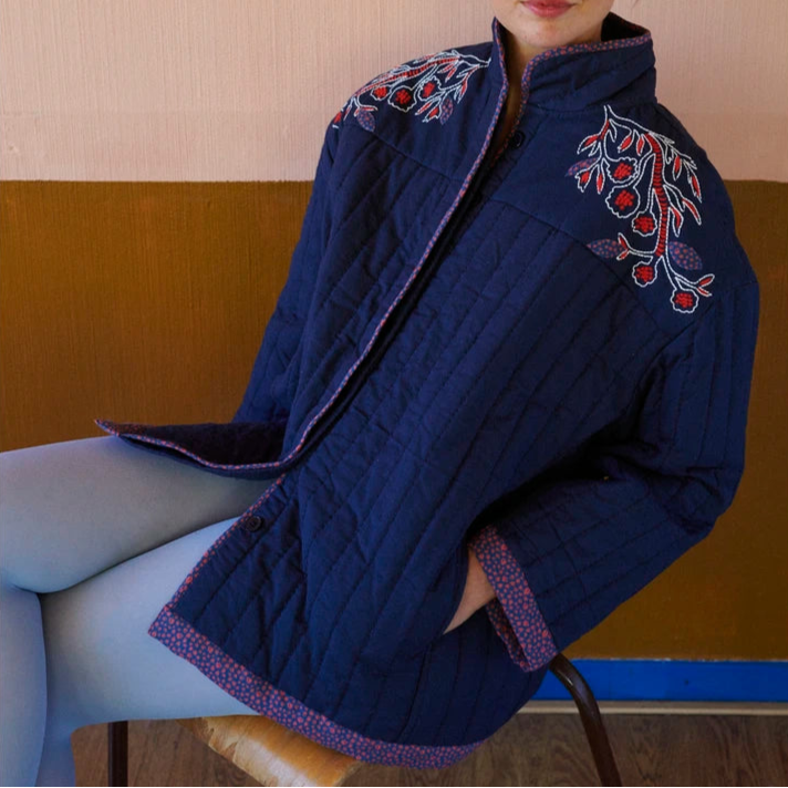 Bohemia Quiltet Jakke - Øko Bomuld - Indigo