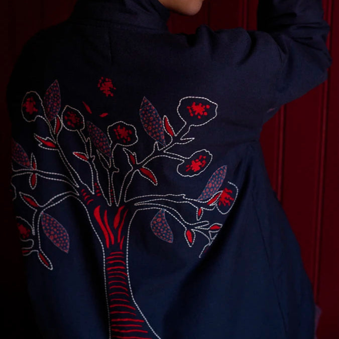 Bohemia Quiltet Jakke - Øko Bomuld - Indigo