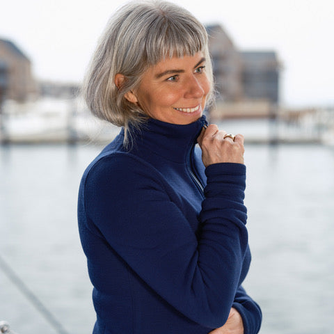 Heldragt 100% merinould - Mørkeblå