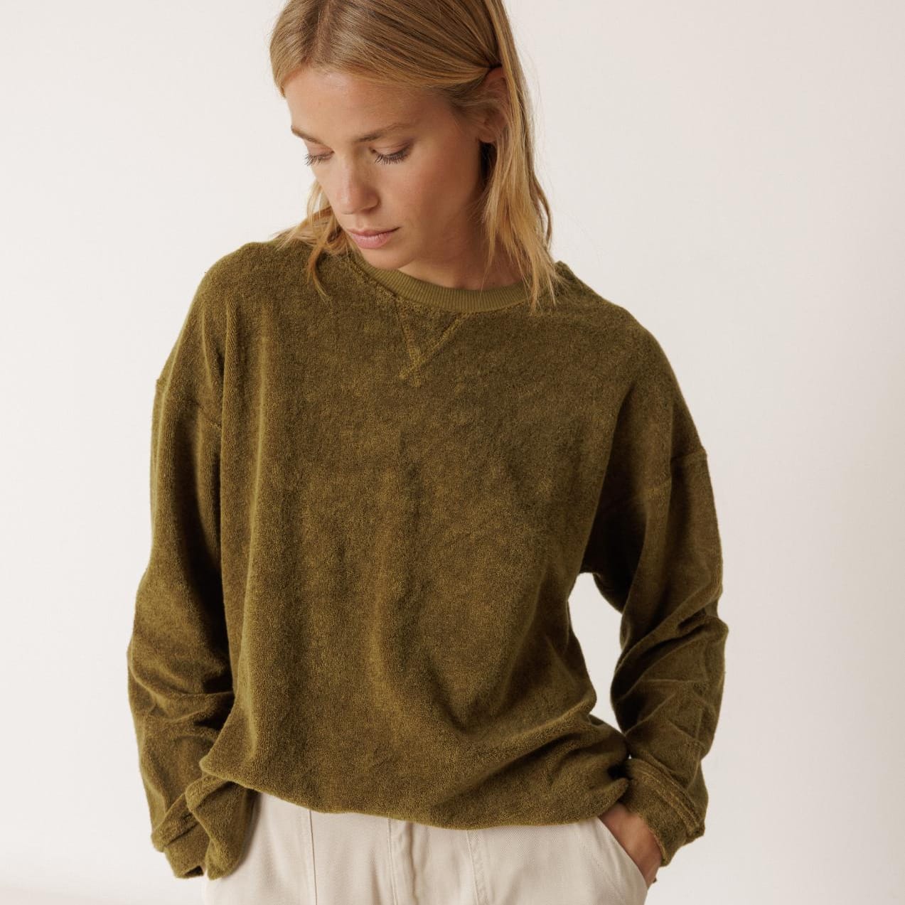 LARA Bluse - Bomuld - Khaki