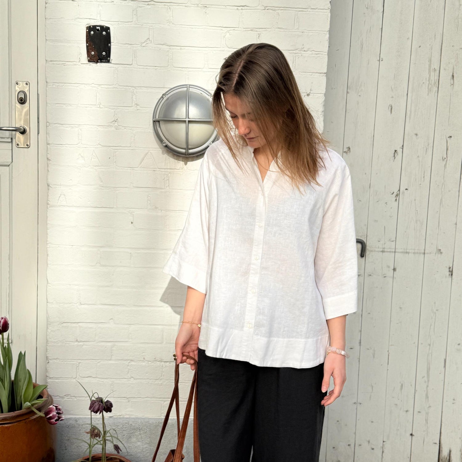 Abu Dhabi Skjorte - Hør - Bright White