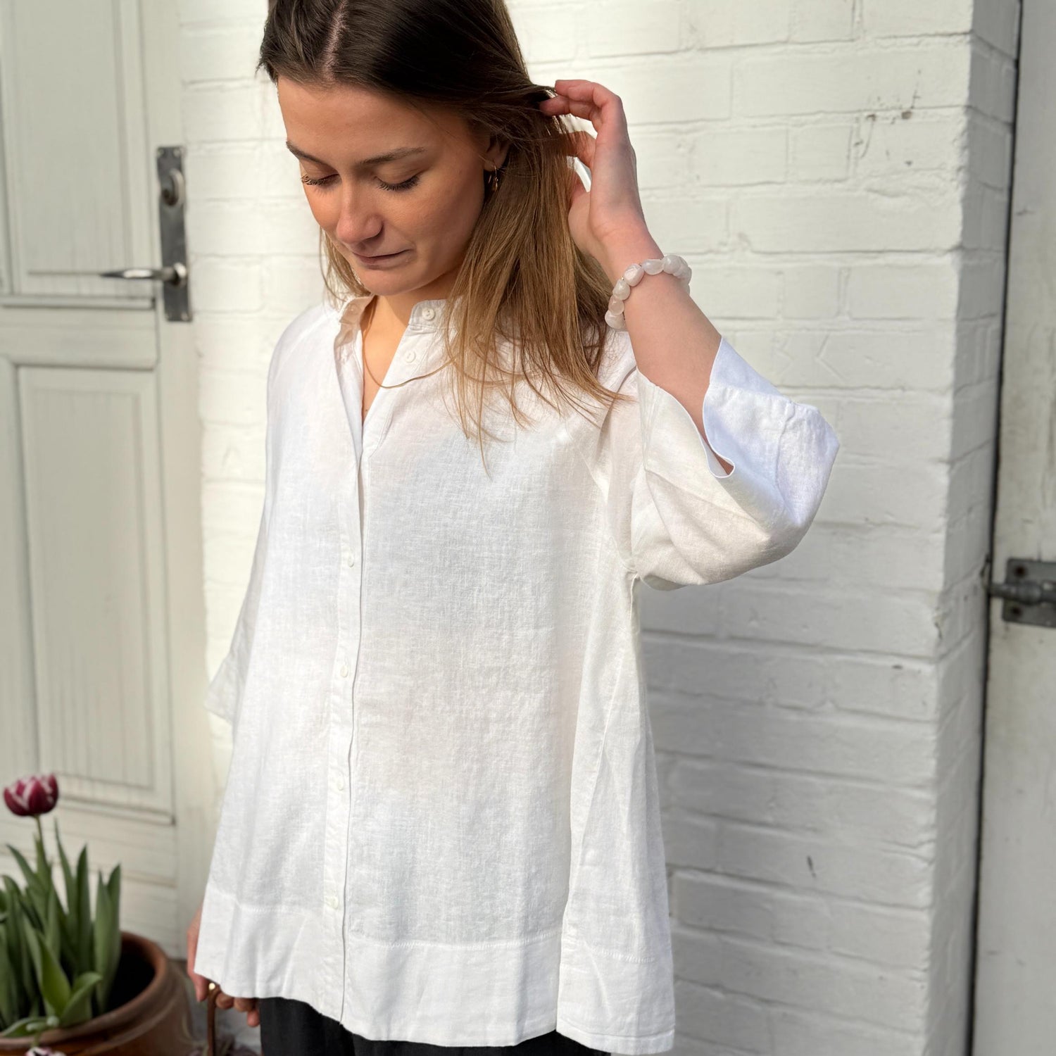 Abu Dhabi Skjorte - Hør - Bright White