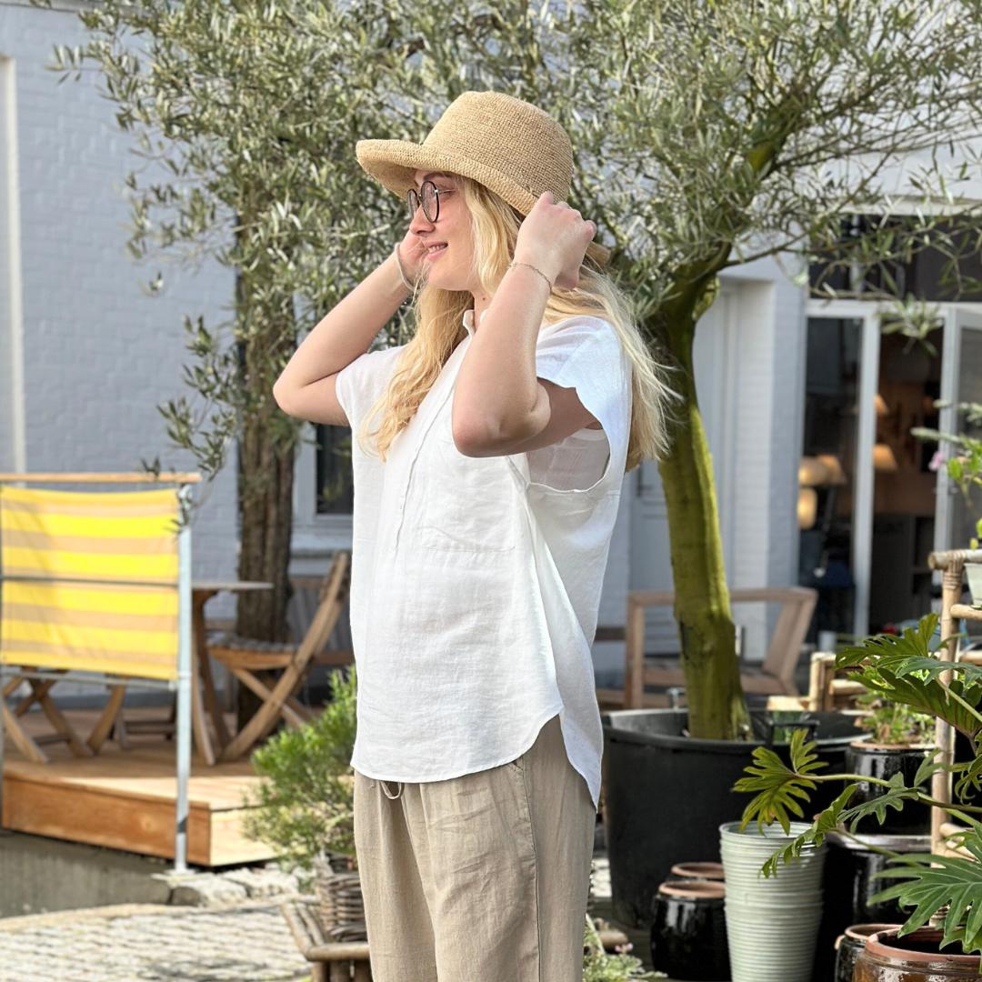 Colombo Skjorte - Hør - Bright White
