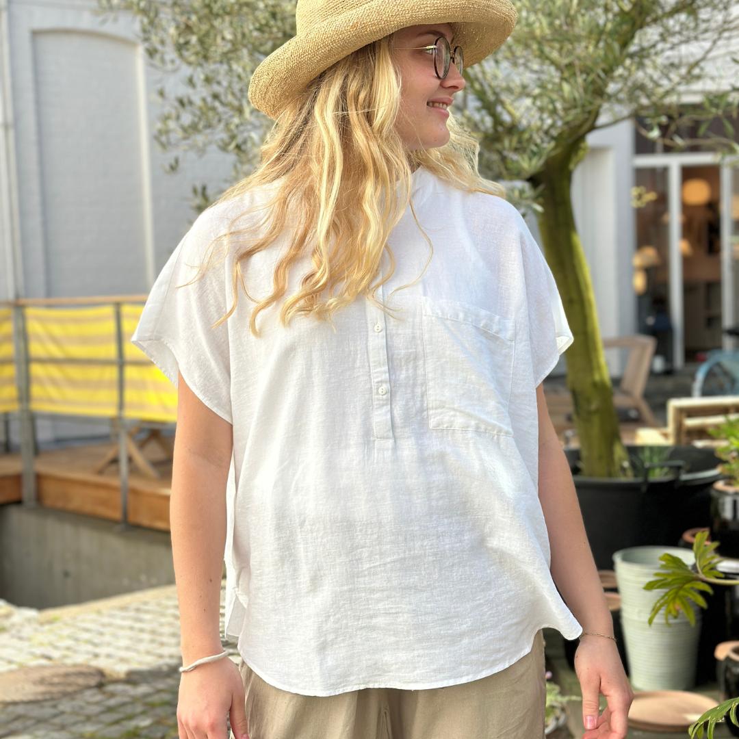 Colombo Skjorte - Hør - Bright White