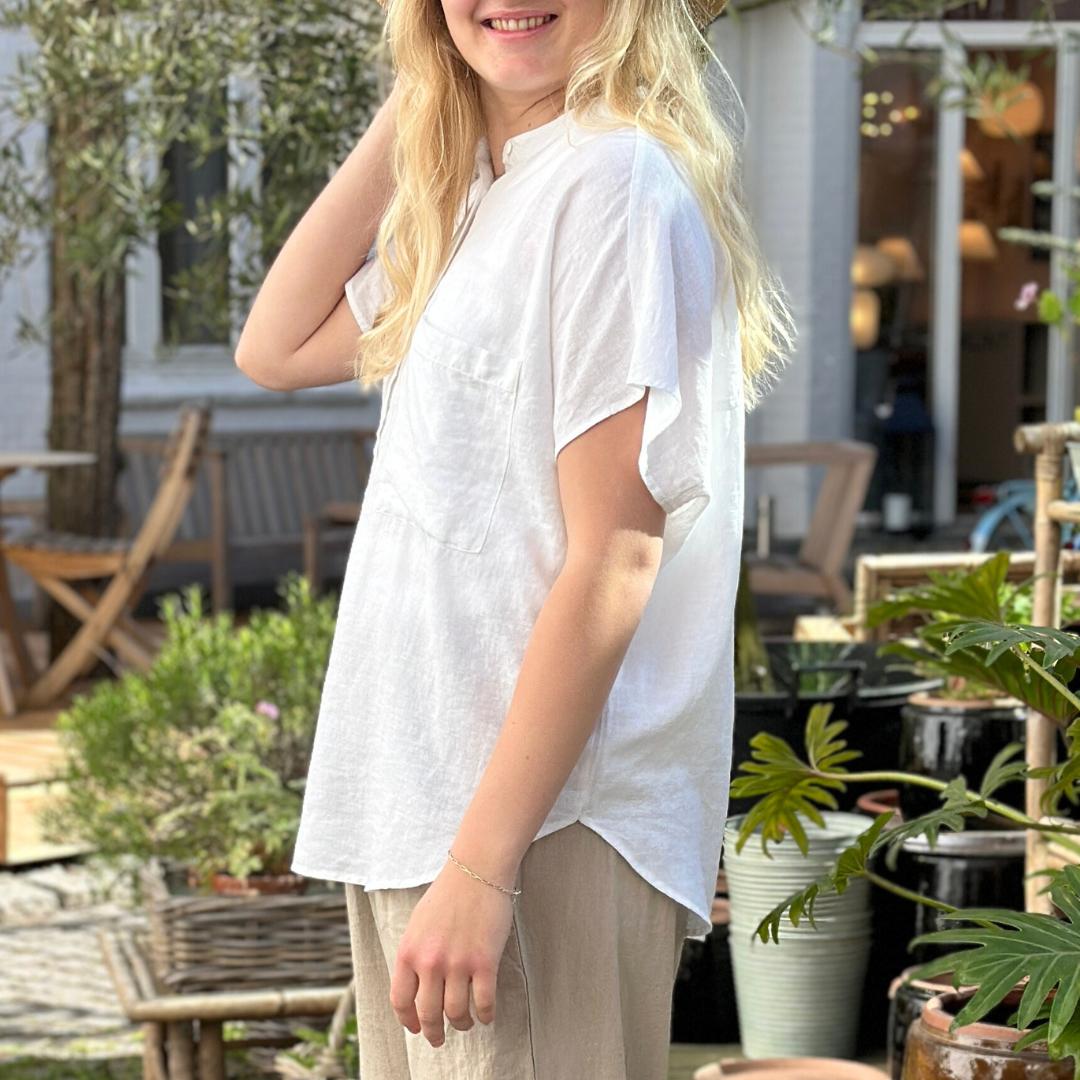 Colombo Skjorte - Hør - Bright White