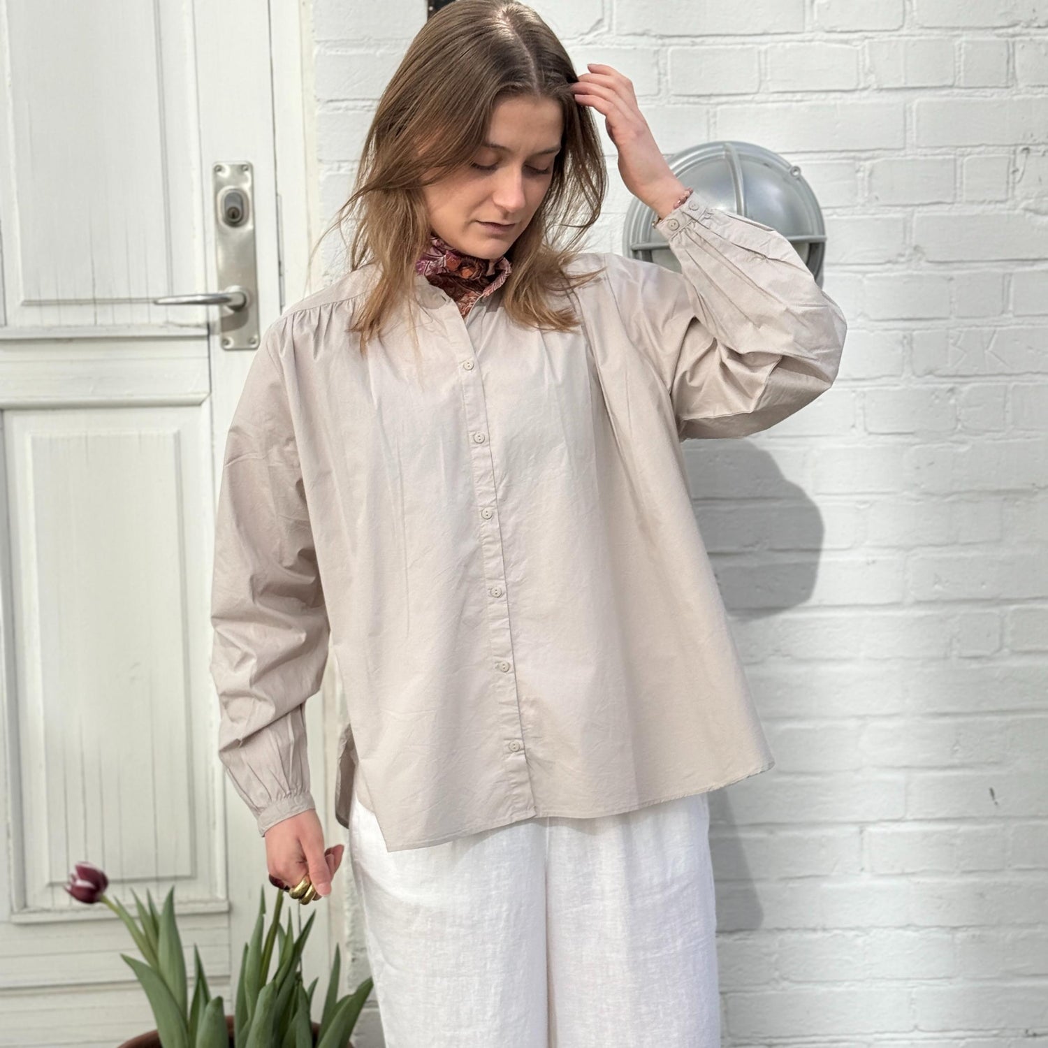 Florence Skjorte - Øko Bomuld - Chateau Grey