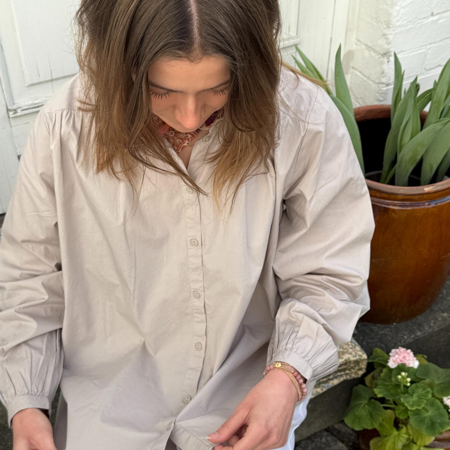 Florence Skjorte - Øko Bomuld - Chateau Grey