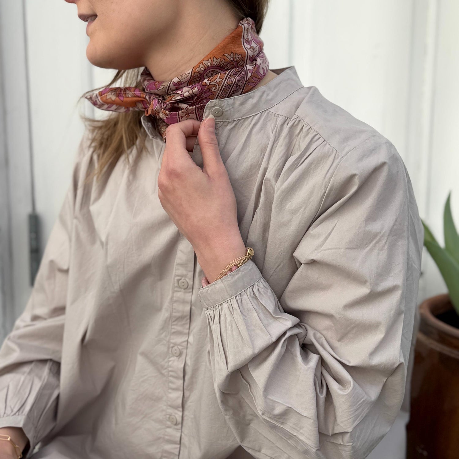 Florence Skjorte - Øko Bomuld - Chateau Grey