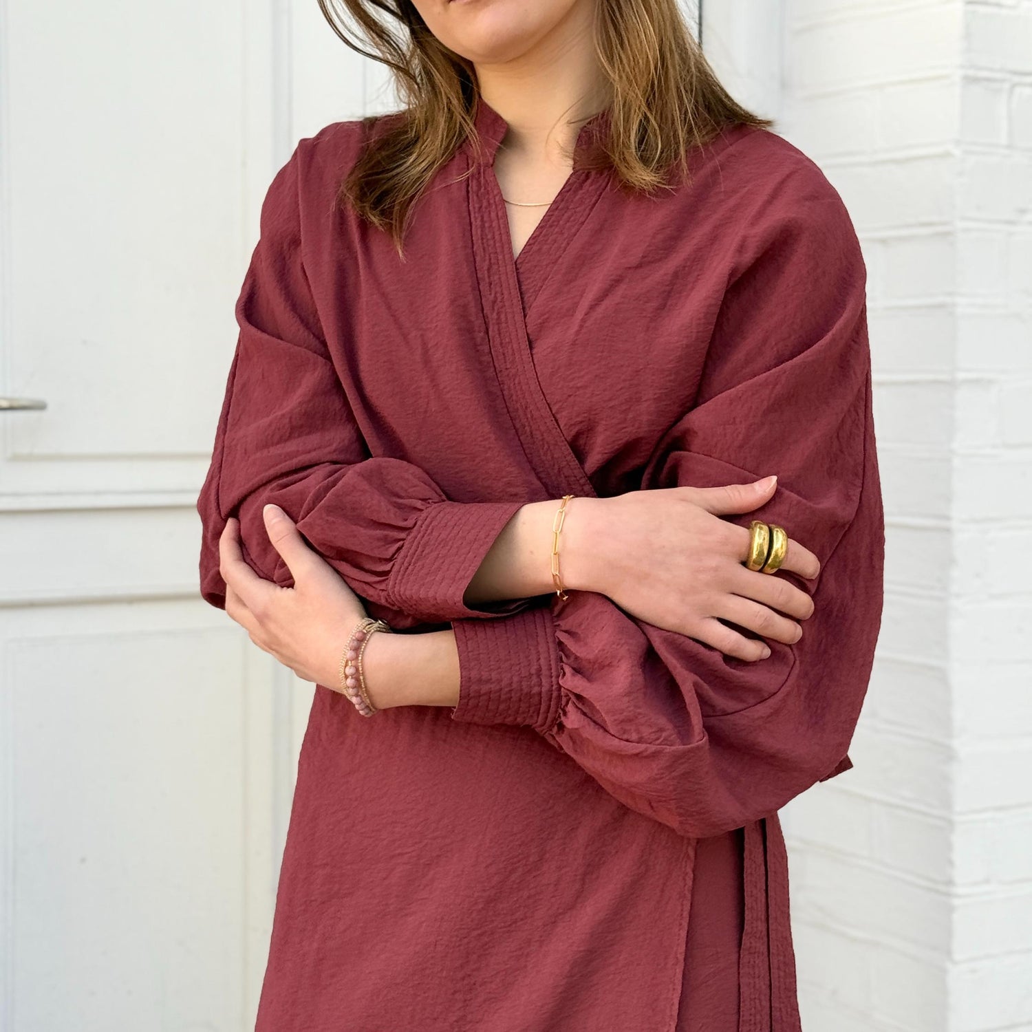 Havanna Slå-Om Kjole - Viskose - Rose Brown