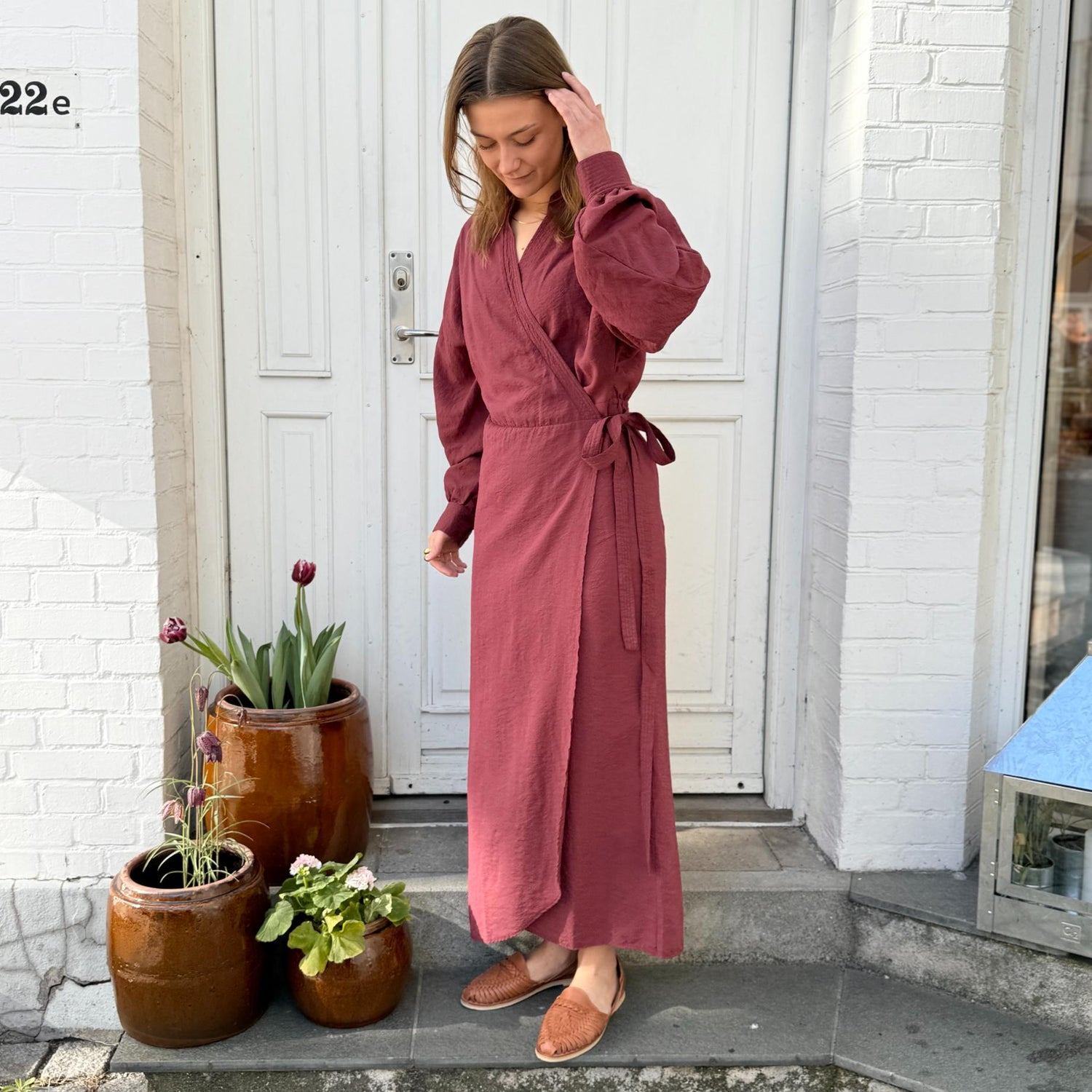 Havanna Slå-Om Kjole - Viskose - Rose Brown